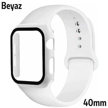 Northcity Apple Watch 40 mm Silikon Kayış & Ekran Koruyucu Kılıf Seti - Çizilmelere Karşı Şık Koruma