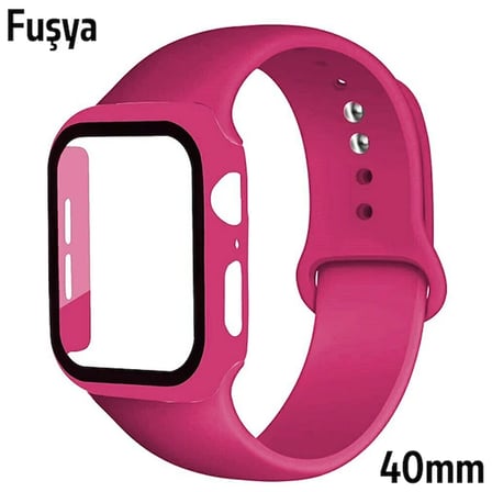 Northcity Apple Watch 40 mm Silikon Kayış & Ekran Koruyucu Kılıf Seti - Çizilmelere Karşı Şık Koruma