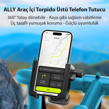 Northcity Ally Crown Gidon Bağlantılı Bisiklet ve Motosiklet Telefon Tutucu - 360 Döner Sarsılmaz Kilitli (5775)