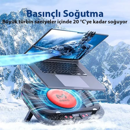 Northcity FL08 7 Seviyeli Yükseklik Ayarlı Dizüstü Bilgisayar Soğutucu - Turbo Fan ve RGB LED