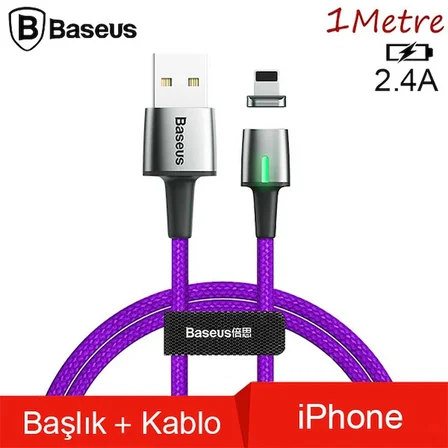 Northcity Zinc Manyetik Şarj Kablosu iPhone 14-13-12-11 1 Metre 2.4A Hızlı Şarj - 480Mbps Veri Aktarımı
