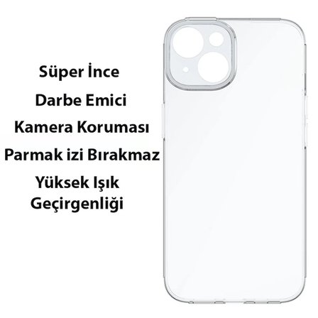 Northcity Şeffaf Kamera Korumalı iPhone 14 6.1 Kılıf – Darbeye Dayanıklı Seramik Silikon
