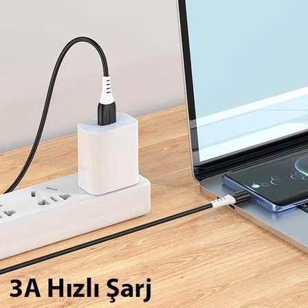 Northcity Type-C - USB 3A Hızlı Şarj & Data Kablosu – Silikon 1m