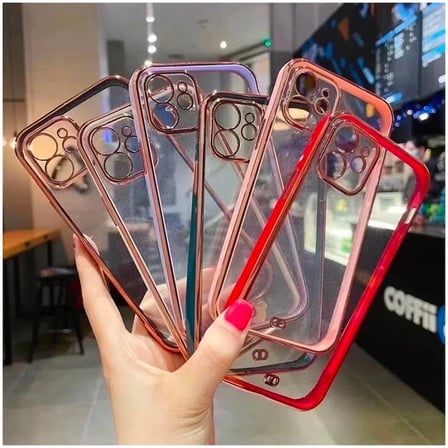 Northcity iPhone 11 Kılıf 6.1" Gold Çerçeveli Kamera Korumalı Sararmaz Silikon Bumper - Darbe Emici