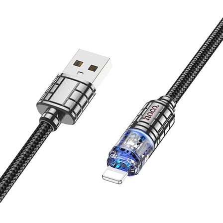 Northcity HOCO U122 Kristal Uç 2.4A USB to iPhone Lightning Hızlı Data ve Şarj Kablosu-(5775)