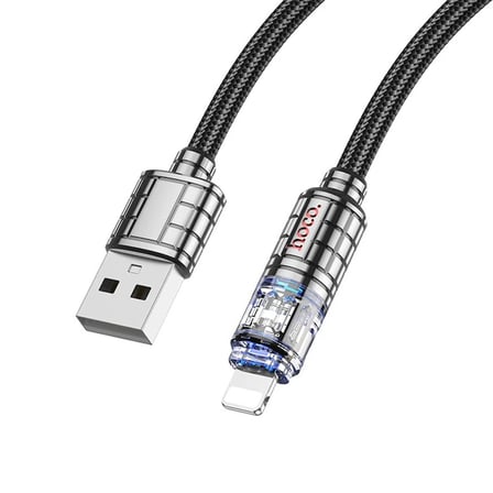 Northcity HOCO U122 Kristal Uç 2.4A USB to iPhone Lightning Hızlı Data ve Şarj Kablosu-(5775)