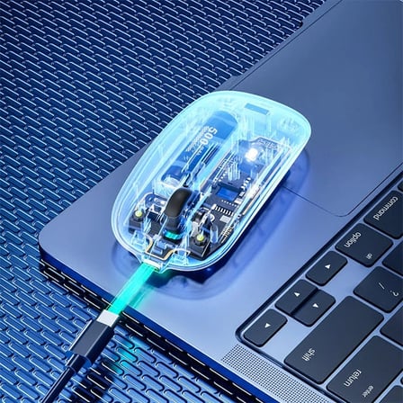 Northcity Şarjlı Sessiz Kablosuz Fare 1600 DPI 2.4G Transparan Mouse