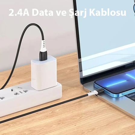 Northcity Lightning USB Kablosu iPhone 2.4A Silikon 1m - Hızlı Şarj & Veri Aktarım