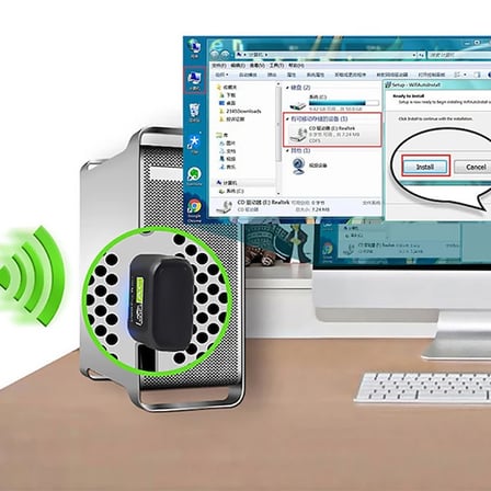 Northcity USB WiFi Adaptör 600 Mbps 2.4/5 GHz Çift Bant – KESİNTİSİZ İNTERNET