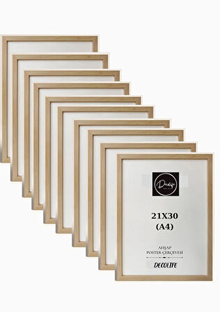 10'LU A4 ÇERÇEVE, BELGE ÇERÇEVESİ, DİPLOMA, SERTİFİKA, FOTOĞRAF ÇERÇEVESİ, RESİM ÇERÇEVESİ, 21x30