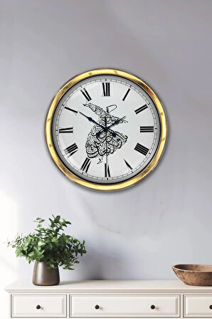 Hediyelik 40 Cm Gold Metal Mevlana Duvar Saati