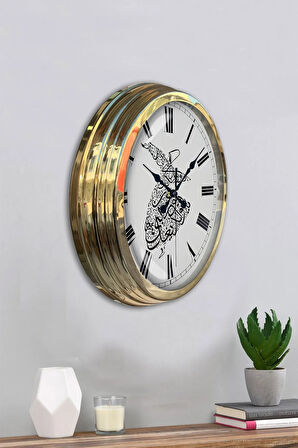 Hediyelik 40 Cm Gold Metal Mevlana Duvar Saati