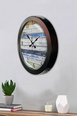 Hediyelik 36 Cm Siyah Metal Alaçatı Duvar Saati