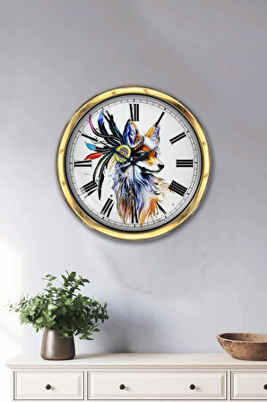 40 Cm Gold Metal Modern Sanat Duvar Saati