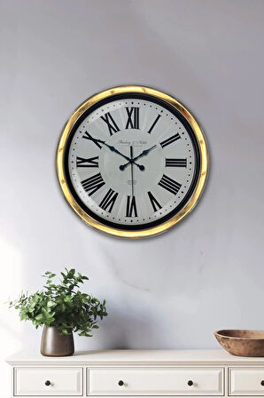 Hediyelik 40 Cm Gold Metal Antique Duvar Saati