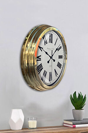 Hediyelik 40 Cm Gold Metal Antique Duvar Saati
