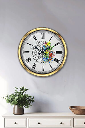 Hediyelik 40 Cm Gold Metal Sana Beyin Alacağım Duvar Saati
