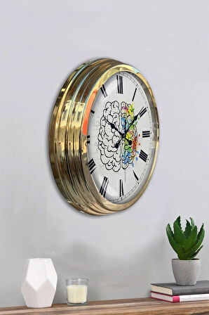 Hediyelik 40 Cm Gold Metal Sana Beyin Alacağım Duvar Saati