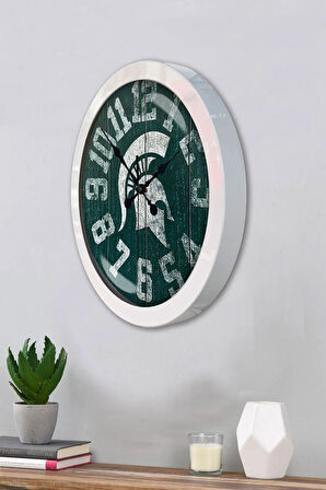 Hediyelik 36 Cm Beyaz Metal Bizans Duvar Saati