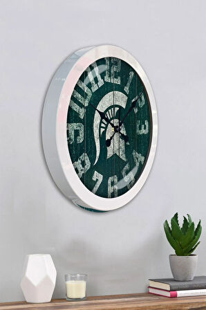 Hediyelik 36 Cm Beyaz Metal Bizans Duvar Saati