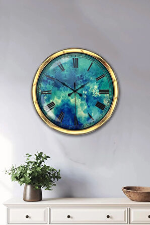 Hediyelik 40 Cm Gold Metal Dekoratif Duvar Saati