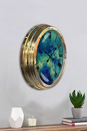 Hediyelik 40 Cm Gold Metal Dekoratif Duvar Saati