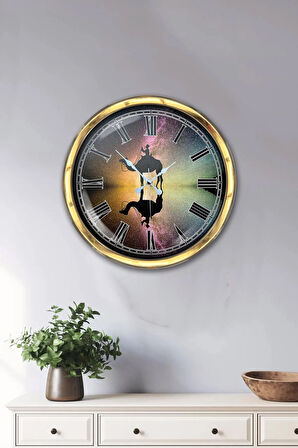 Hediyelik 40 Cm Gold Metal Eskitme Duvar Saati
