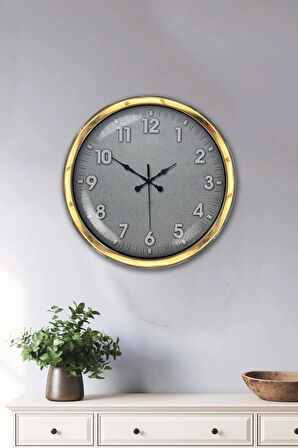 Hediyelik 40 Cm Gold Metal Klas Duvar Saati