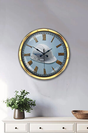 Hediye 40 Cm Gold Metal Inşaat Duvar Saati Clock
