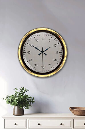 Hediyelik 40 Cm Gold Metal Klasik Duvar Saati