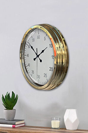 Hediyelik 40 Cm Gold Metal Klasik Duvar Saati