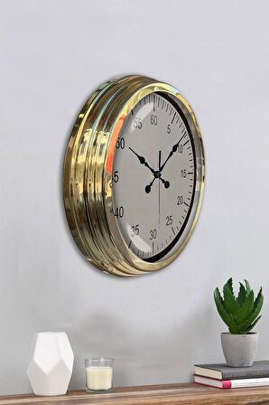 Hediyelik 40 Cm Gold Metal Klasik Duvar Saati