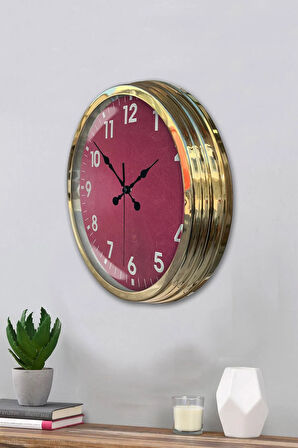 Hediyelik 40 Cm Gold Metal Klasik Duvar Saati