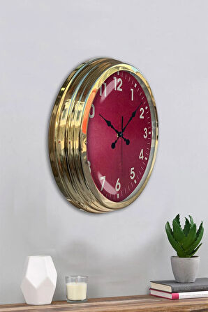 Hediyelik 40 Cm Gold Metal Klasik Duvar Saati
