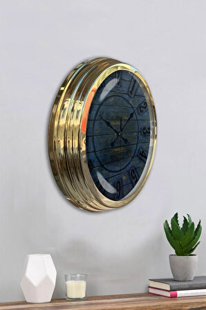 Hediyelik 40 Cm Gold Metal Retro Duvar Saati
