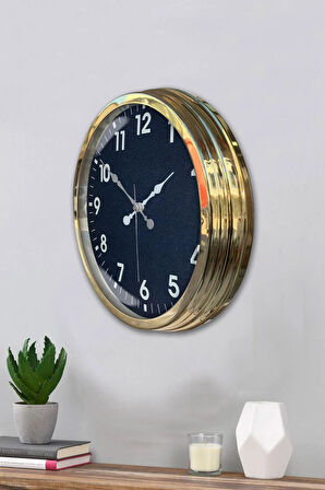 Hediyelik 40 Cm Gold Metal Notr Duvar Saati