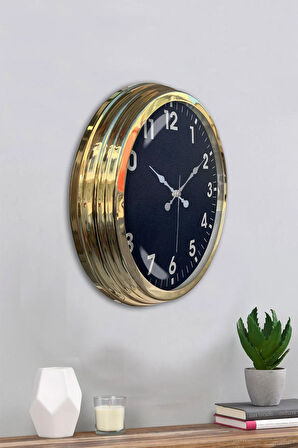 Hediyelik 40 Cm Gold Metal Notr Duvar Saati