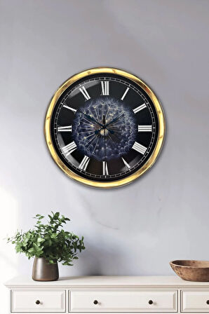 Hediyelik 40 Cm Gold Metal Tüy Duvar Saati
