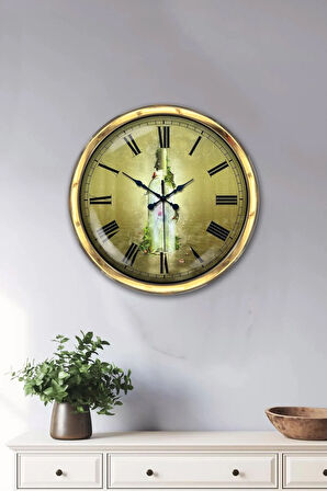 Hediyelik 40 Cm Gold Metal Şişe Duvar Saati