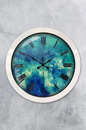 Hediyelik 36 Cm Beyaz Metal Dekoratif Duvar Saati