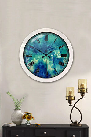 Hediyelik 36 Cm Beyaz Metal Dekoratif Duvar Saati