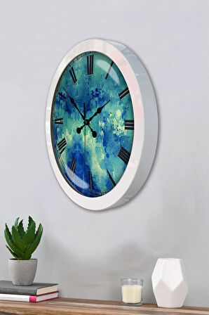 Hediyelik 36 Cm Beyaz Metal Dekoratif Duvar Saati