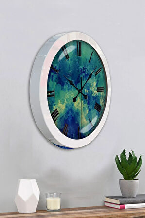 Hediyelik 36 Cm Beyaz Metal Dekoratif Duvar Saati