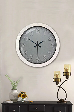 Hediyelik 36 Cm Beyaz Metal Klasik Duvar Saati