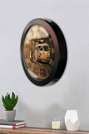 Hediyelik 36 Cm Siyah Metal Dekoratif Duvar Saati