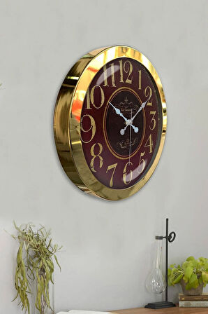 36 Cm Gold Metal Rome De La Paris Duvar Saati