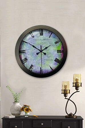 Hediyelik 36 Cm Siyah Metal Sanatsal Duvar Saati
