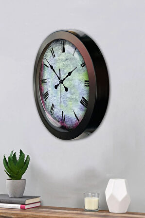 Hediyelik 36 Cm Siyah Metal Sanatsal Duvar Saati