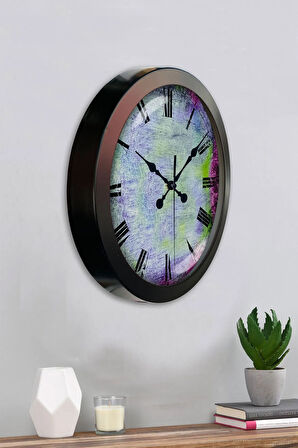 Hediyelik 36 Cm Siyah Metal Sanatsal Duvar Saati