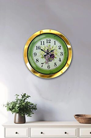 Hediyelik 36 Cm Gold Metal Çocuk Duvar Saati